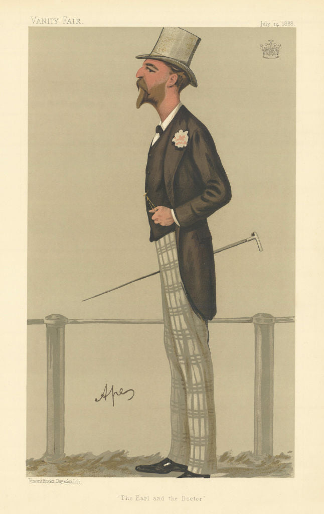 VANITY FAIR SPY CARTOON 'The Earl & the Doctor' Pembroke & Montgomery 1888
